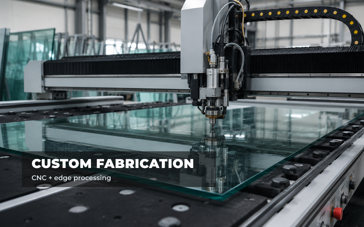 Custom glass fabrication machinery
